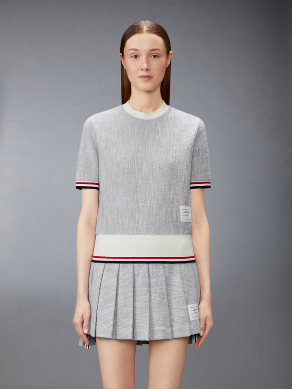 COTTON TWEED RWB CUFF TEE - image 1