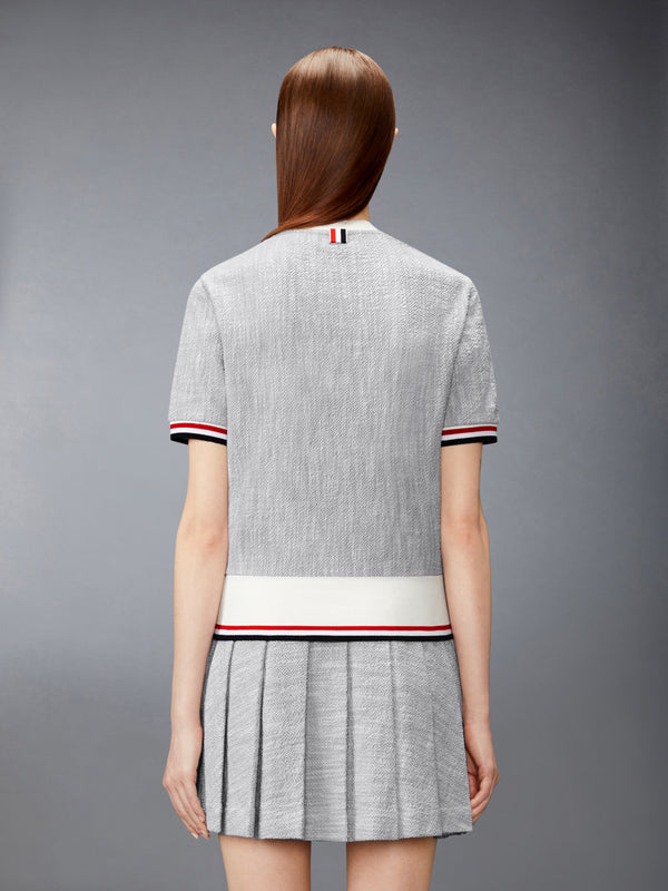 COTTON TWEED RWB CUFF TEE - image 2