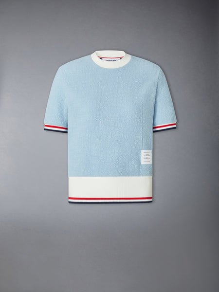 COTTON TWEED RWB CUFF TEE LIGHT BLUE