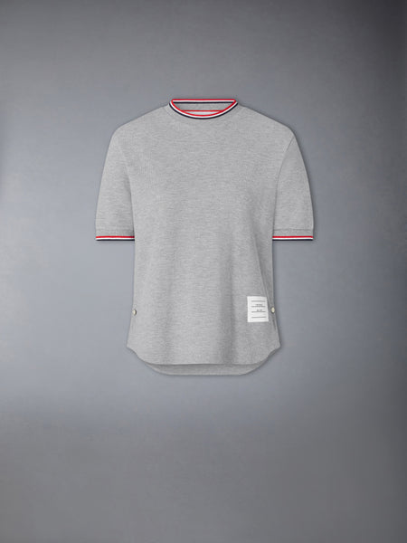 PIQUE RWB TIPPING TEE LT GREY