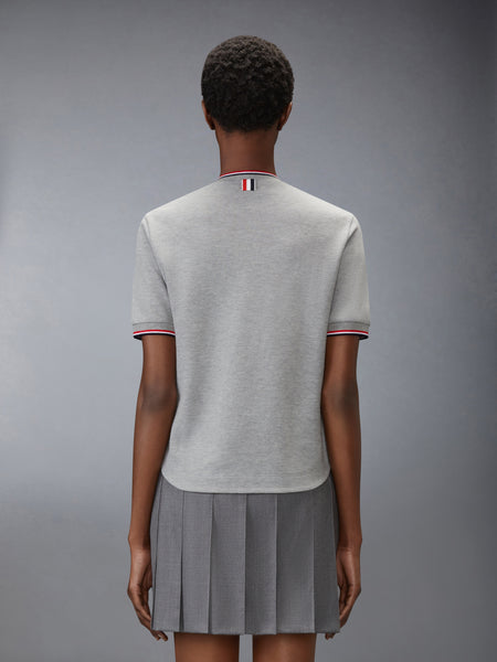 PIQUE RWB TIPPING TEE LT GREY