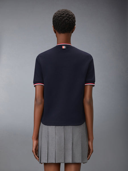 PIQUE RWB TIPPING TEE NAVY