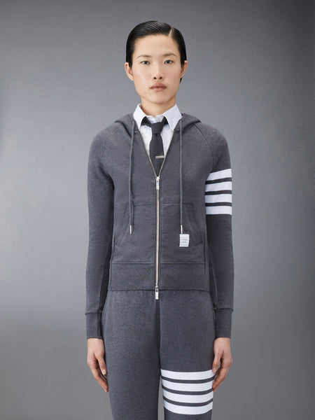CLASSIC LOOPBACK 4-BAR ZIP HOODIE DARK GREY