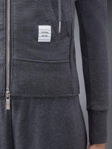 CLASSIC LOOPBACK 4-BAR ZIP HOODIE DARK GREY