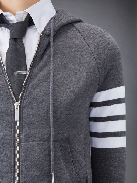 CLASSIC LOOPBACK 4-BAR ZIP HOODIE DARK GREY