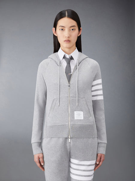 CLASSIC LOOPBACK 4-BAR ZIP HOODIE LT GREY