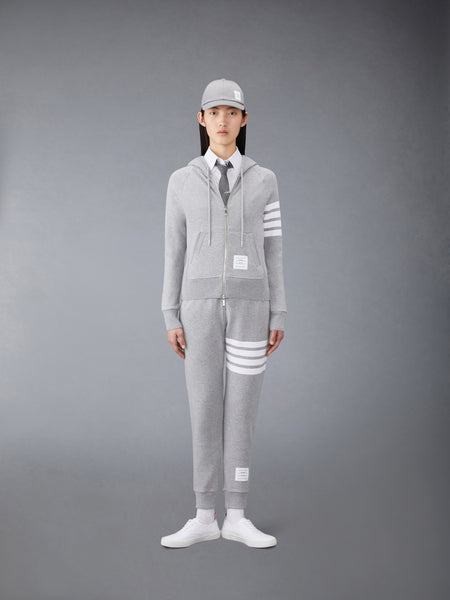 CLASSIC LOOPBACK 4-BAR ZIP HOODIE LT GREY