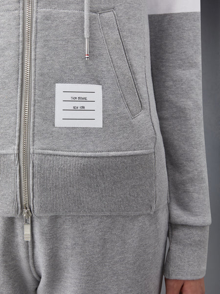 CLASSIC LOOPBACK 4-BAR ZIP HOODIE LT GREY