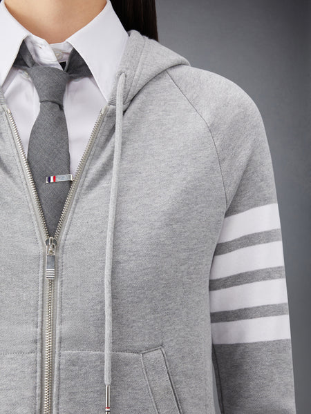 CLASSIC LOOPBACK 4-BAR ZIP HOODIE LT GREY