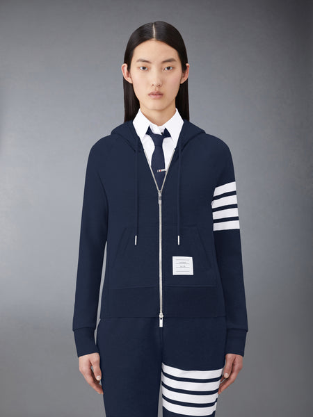 CLASSIC LOOPBACK 4-BAR ZIP HOODIE NAVY