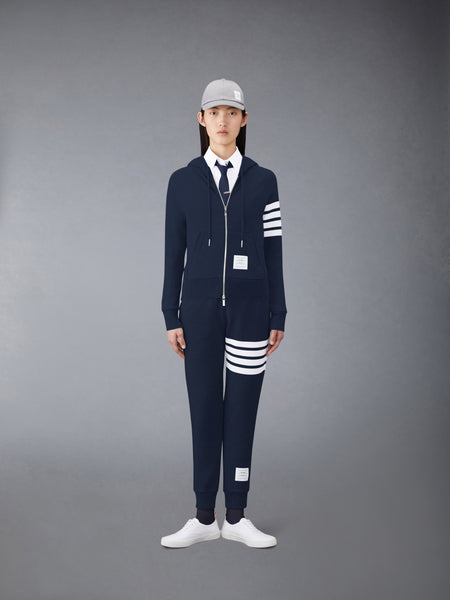 CLASSIC LOOPBACK 4-BAR ZIP HOODIE NAVY