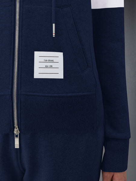 CLASSIC LOOPBACK 4-BAR ZIP HOODIE NAVY