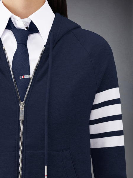 CLASSIC LOOPBACK 4-BAR ZIP HOODIE NAVY
