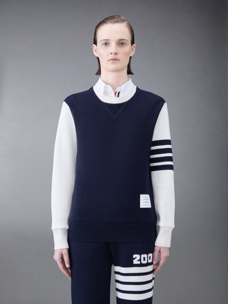 CASHMERE WAFFLE 2003 4-BAR SWEATSHIRT NAVY
