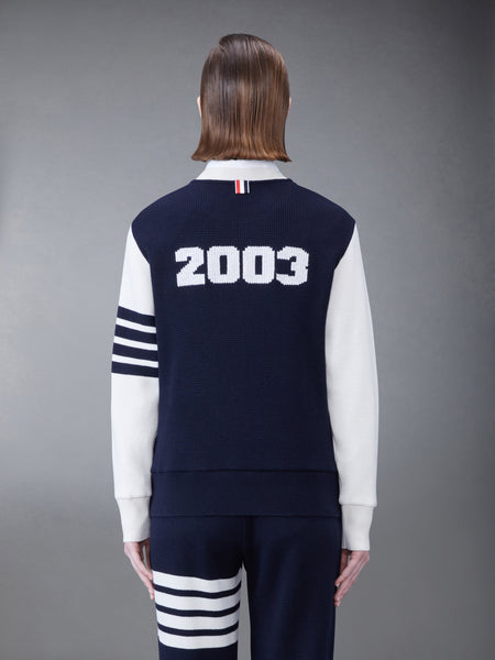 CASHMERE WAFFLE 2003 4-BAR SWEATSHIRT NAVY