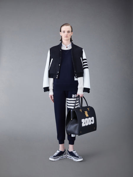 CASHMERE WAFFLE 2003 4-BAR SWEATSHIRT NAVY