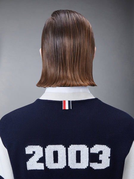 CASHMERE WAFFLE 2003 4-BAR SWEATSHIRT NAVY