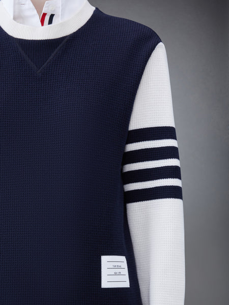 CASHMERE WAFFLE 2003 4-BAR SWEATSHIRT NAVY
