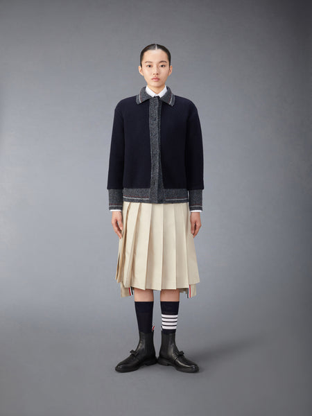 WOOL FLEECE CARDIGAN NAVY