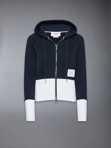 CLASSIC LOOPBACK 4-BAR ZIP UP HOODIE NAVY