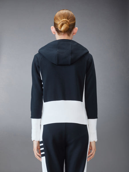 CLASSIC LOOPBACK 4-BAR ZIP UP HOODIE NAVY
