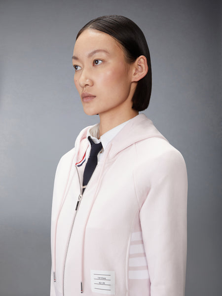 CLASSIC LOOPBACK 4-BAR ZIP UP HOODIE LIGHT PINK