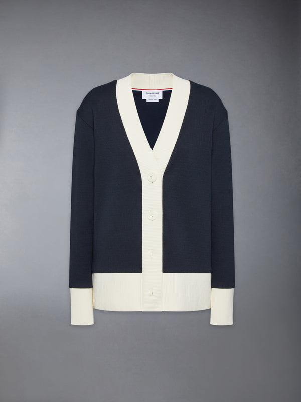 SOLID DOUBLE FACE KNIT OVERSIZED CARDIGAN - featured image