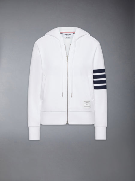 CLASSIC LOOPBACK 4-BAR ZIP UP HOODIE WHITE /NAVY