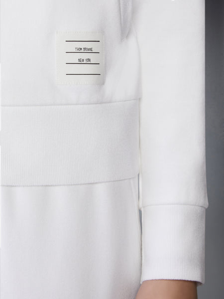 CLASSIC LOOPBACK 4-BAR ZIP UP HOODIE WHITE /NAVY