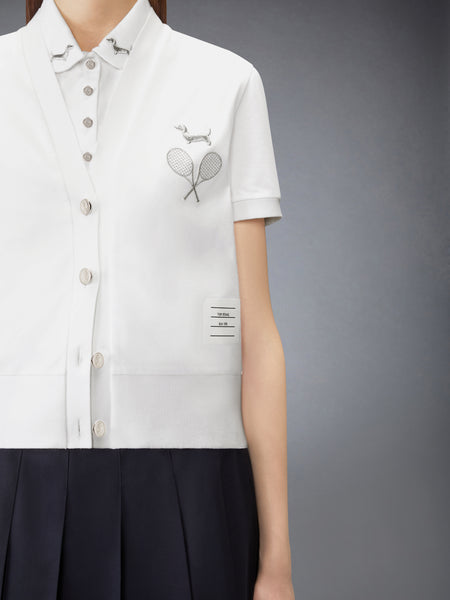JERSEY EMBROIDERY CARDIGAN WHITE