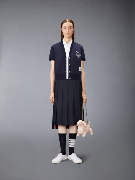 JERSEY EMBROIDERY CARDIGAN NAVY