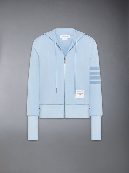 LOOPBACK 4-BAR SHRUNKEN HOODIE LIGHT BLUE