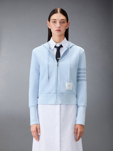 LOOPBACK 4-BAR SHRUNKEN HOODIE LIGHT BLUE