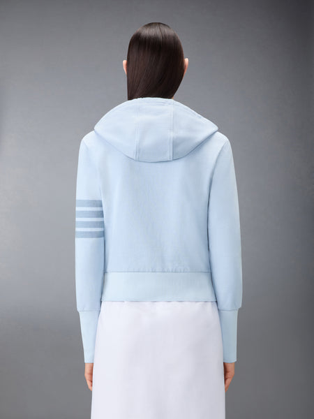 LOOPBACK 4-BAR SHRUNKEN HOODIE LIGHT BLUE