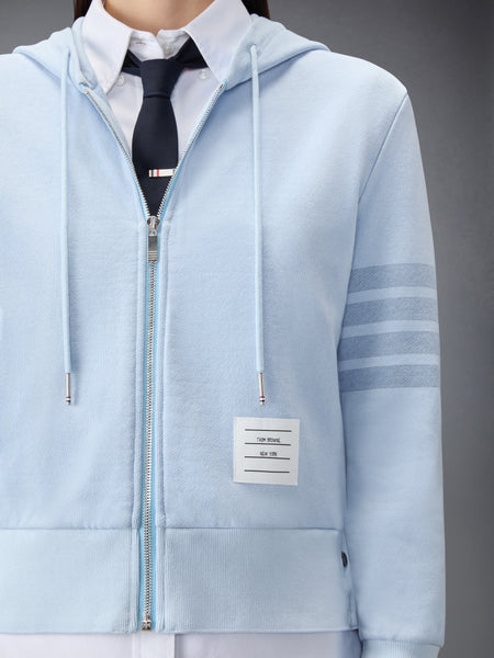 LOOPBACK 4-BAR SHRUNKEN HOODIE LIGHT BLUE