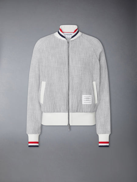 COTTON TWEED RWB CUFF BOMBER JACKET LT GREY