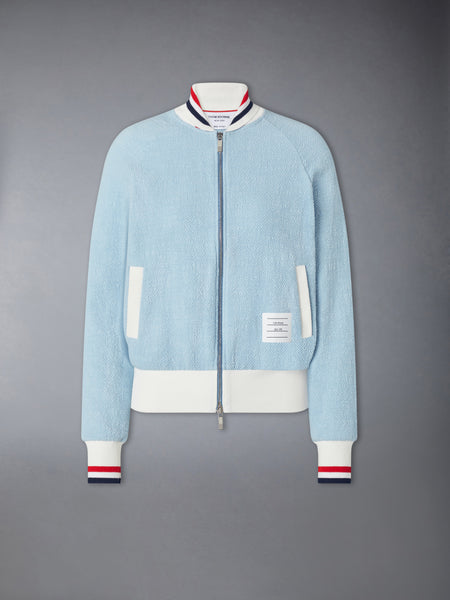 COTTON TWEED RWB CUFF BOMBER JACKET LIGHT BLUE