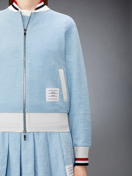COTTON TWEED RWB CUFF BOMBER JACKET LIGHT BLUE