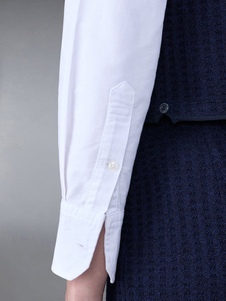 GINGHAM JACQUARD SHELL TOP NAVY