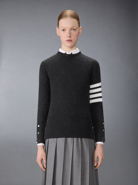 CLASSIC CASHMERE 4-BAR PULLOVER DARK GREY