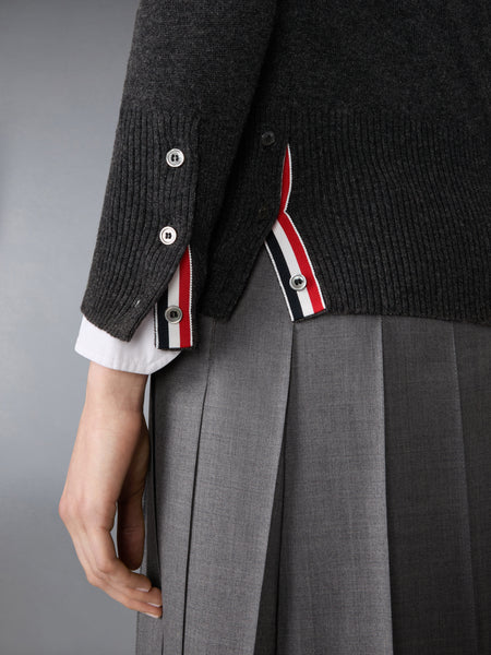 CLASSIC CASHMERE 4-BAR PULLOVER DARK GREY