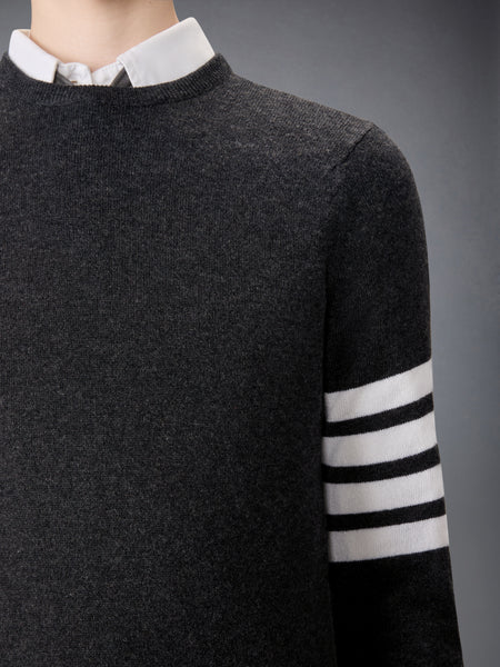 CLASSIC CASHMERE 4-BAR PULLOVER DARK GREY