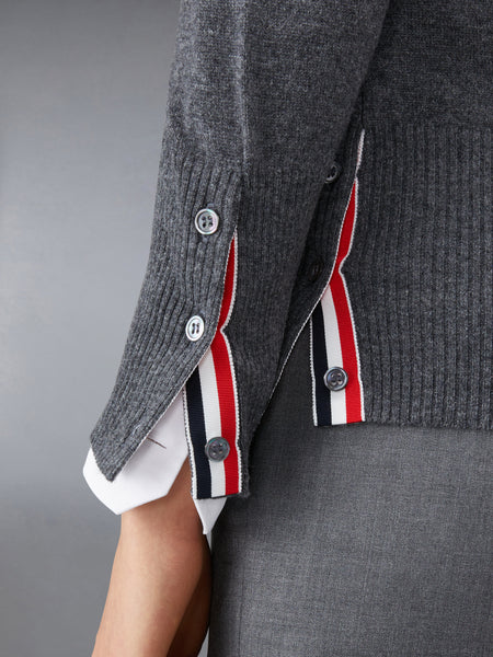 CLASSIC CASHMERE 4-BAR PULLOVER MED GREY