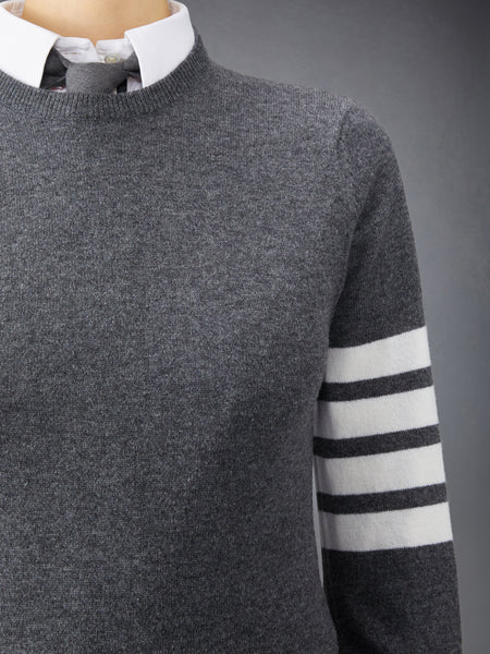 CLASSIC CASHMERE 4-BAR PULLOVER MED GREY