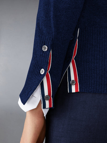 CLASSIC CASHMERE 4-BAR PULLOVER NAVY