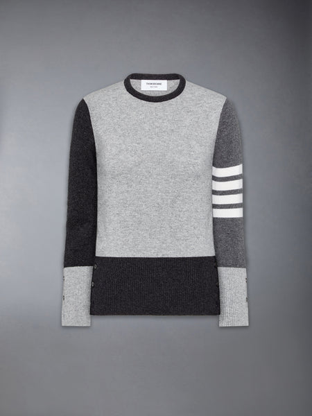 FUNMIX CASHMERE 4-BAR PULLOVER TONAL GREY