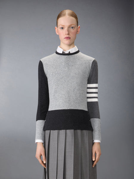 FUNMIX CASHMERE 4-BAR PULLOVER TONAL GREY