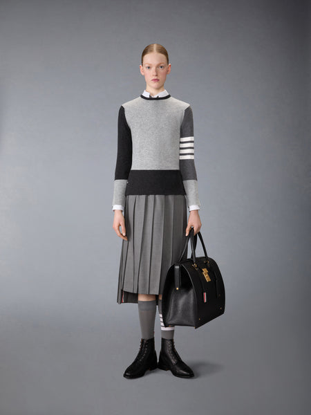 FUNMIX CASHMERE 4-BAR PULLOVER TONAL GREY