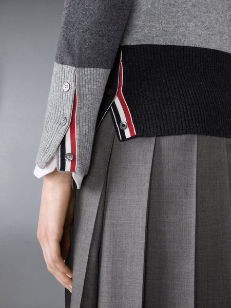 FUNMIX CASHMERE 4-BAR PULLOVER TONAL GREY