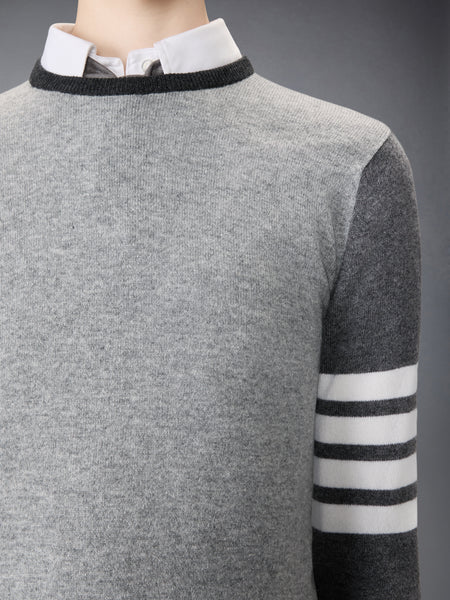 FUNMIX CASHMERE 4-BAR PULLOVER TONAL GREY